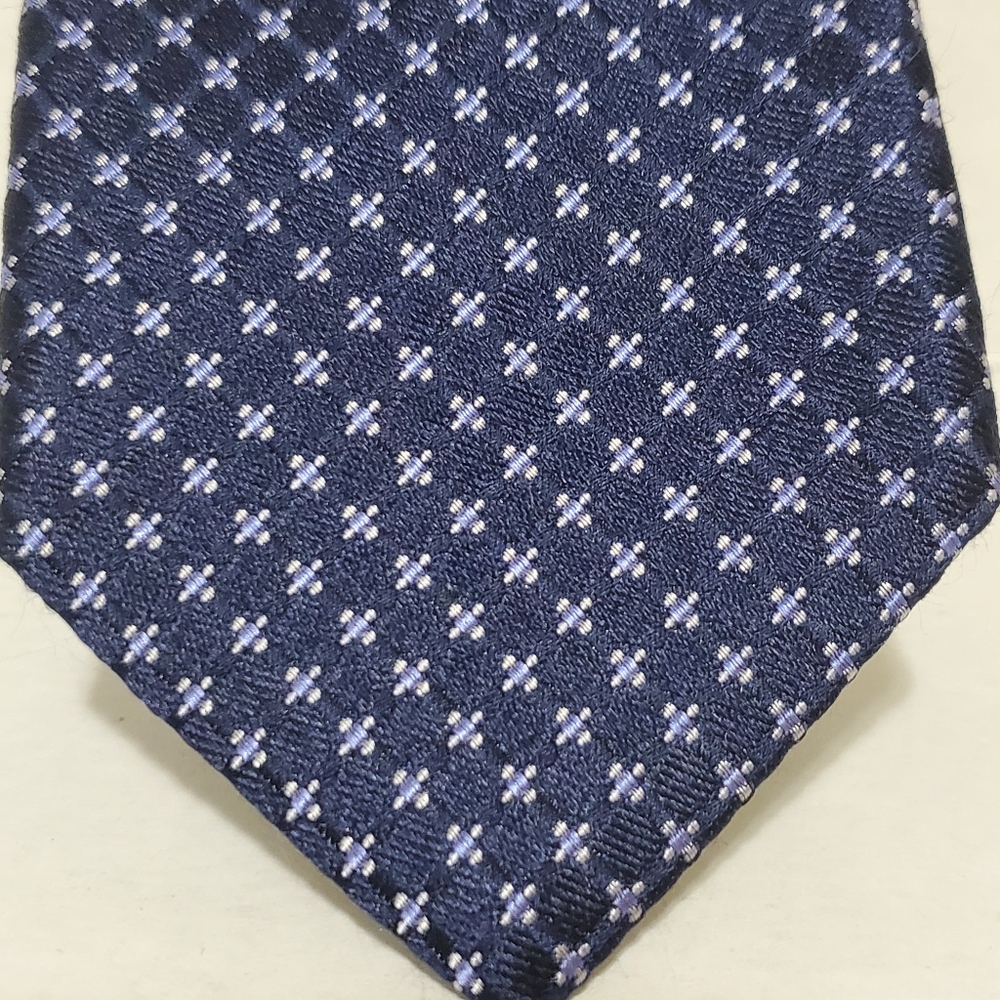 Michael Kors Men's Silk Tie Blue Silver X US Made